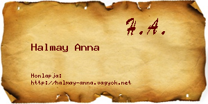 Halmay Anna névjegykártya
