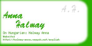 anna halmay business card